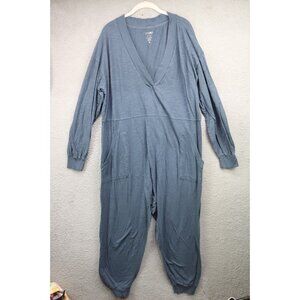 Natural Life Long Sleeve Dropped Crotch Jumpsuit-Size Medium-Oversized-Pockets